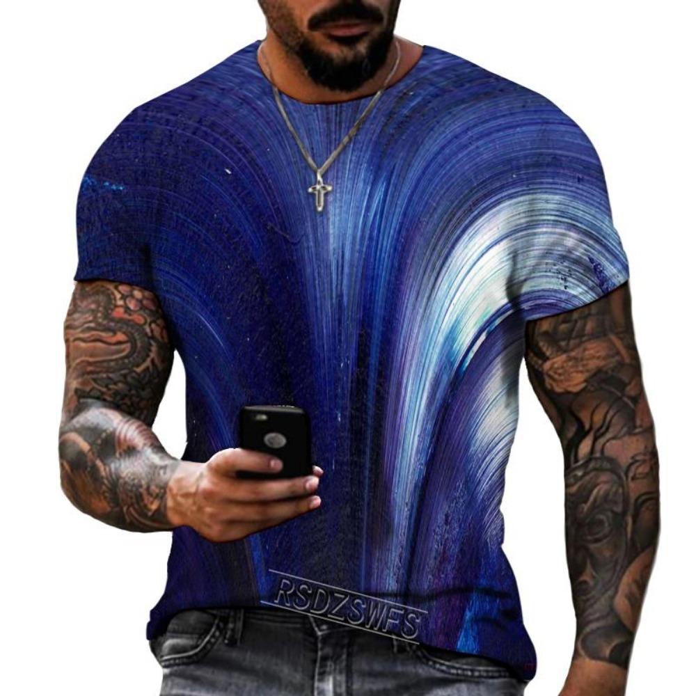 

Чоловіча футболка з коротким рукавом і круглим вирізом з 3D-принтом Вихор , HD-друк, лікра, поліестер, повсякденний брендовий одяг, дуже великий розмір 6XL