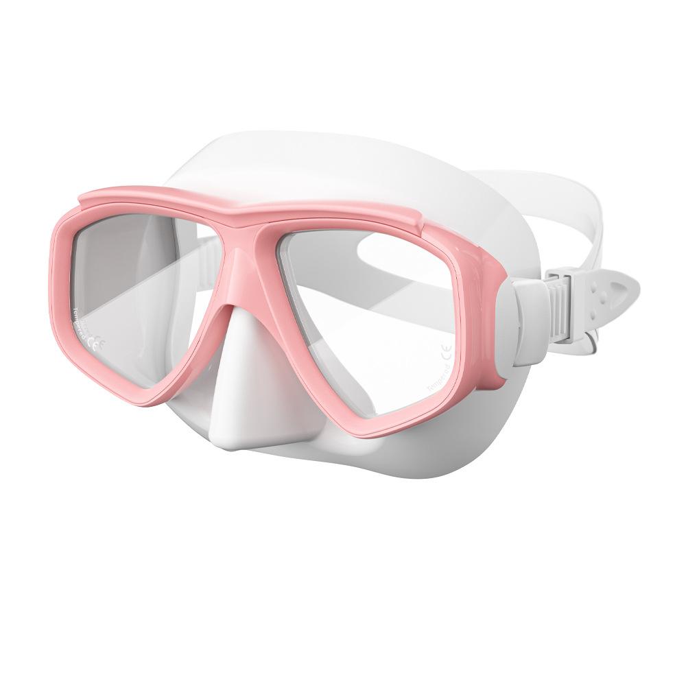 Custom Professional Snorkeling & Diving Goggles  Silicone + PC Material 2 Windows Universal Fit