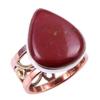 Natural Red Jasper Gemstone Handmade 925 Sterling Silver Two Tone Ring S.6 Z5l49