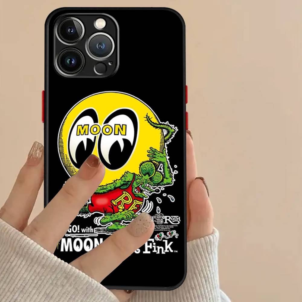 M-Moon-eyes Luxury Shockproof For iPhone X XR XS  11 12 13 14 15 16 pro Mini MAX transparent Matte Phone Case iPhone 16