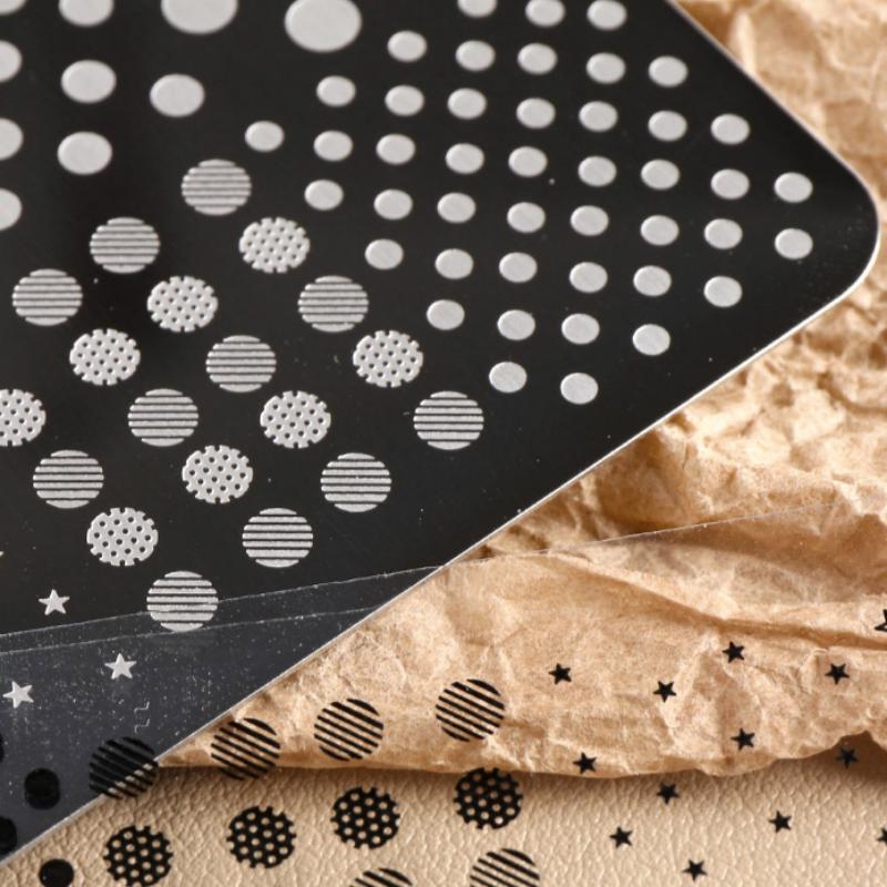 Easy Transfer Nail Art Stamping Plate Stainless Steel Dotting Strip Lines Print Template for Manicure Use