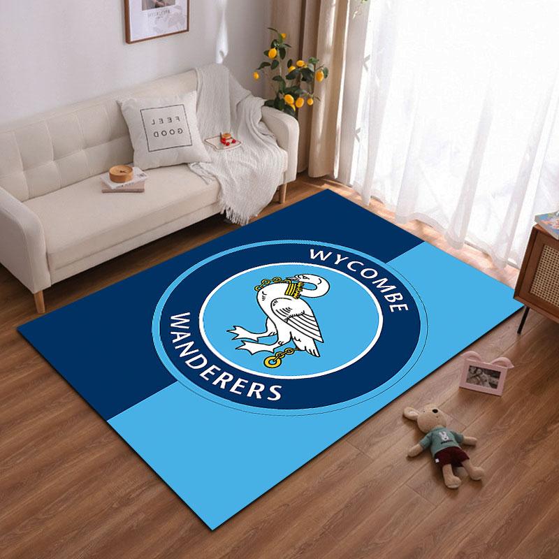 Wycombe Wanderers Logo Teppich geeignet als rutschfeste Matte für das Wohnzimmer oder das Schlafzimmer Sofa