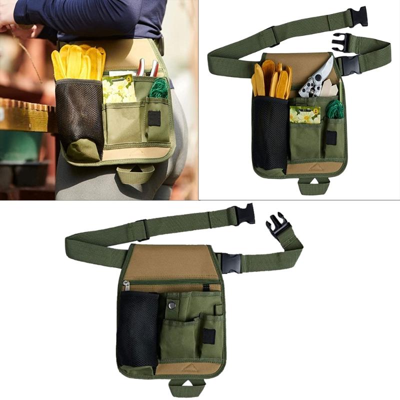 Professional Garden Tool Waist Pouch Tool Organizers with 6 Storage Pockets for Efficient Tool Management