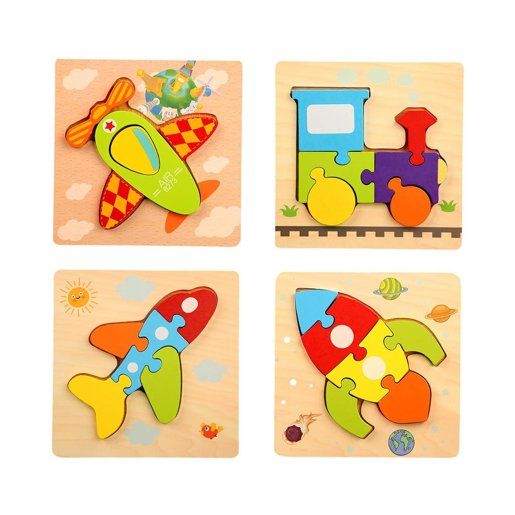 Mehrfarbiges Puzzle Puzzles Lernspielzeug Kognitives Spielzeug Holz für Kinder Baby