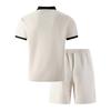 Men's Summer Casual Color-Blocked Shirt With Lapel And Pockets And Half-Zip, Shorts Two-Piece Set