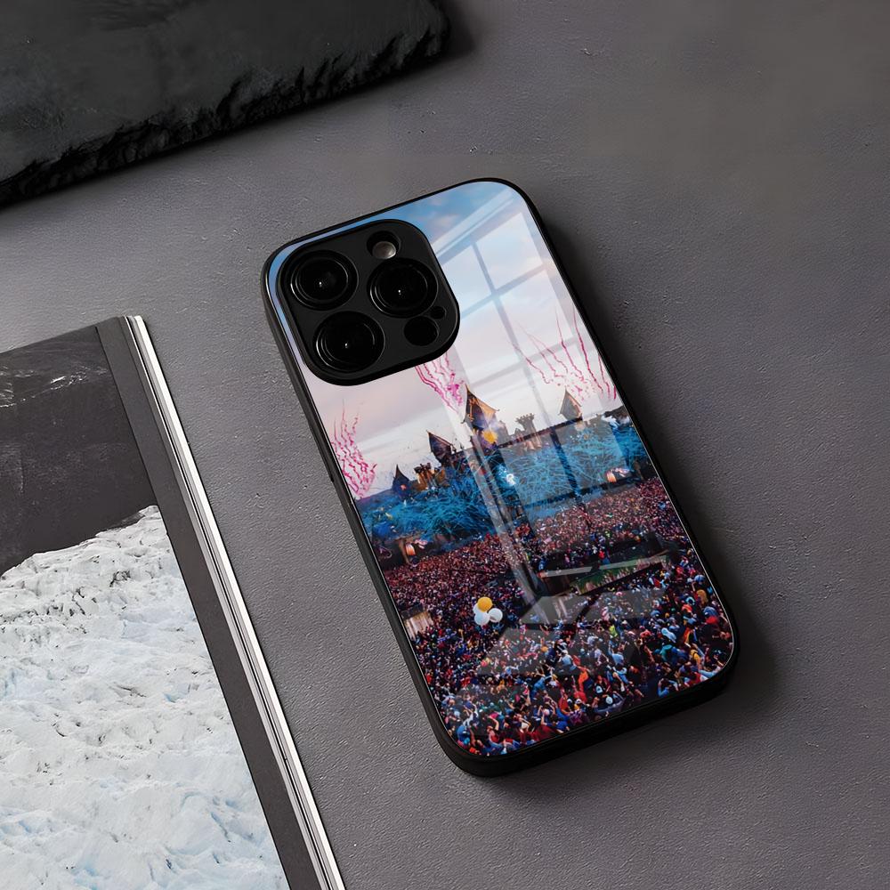 

Music Festival Tomorrowlands Phone Case For IPhone 17 Air 16 E Pro Max 15 14 13 Mini 12 Pro 11 Max Plus Black Glass Cover iPhone17