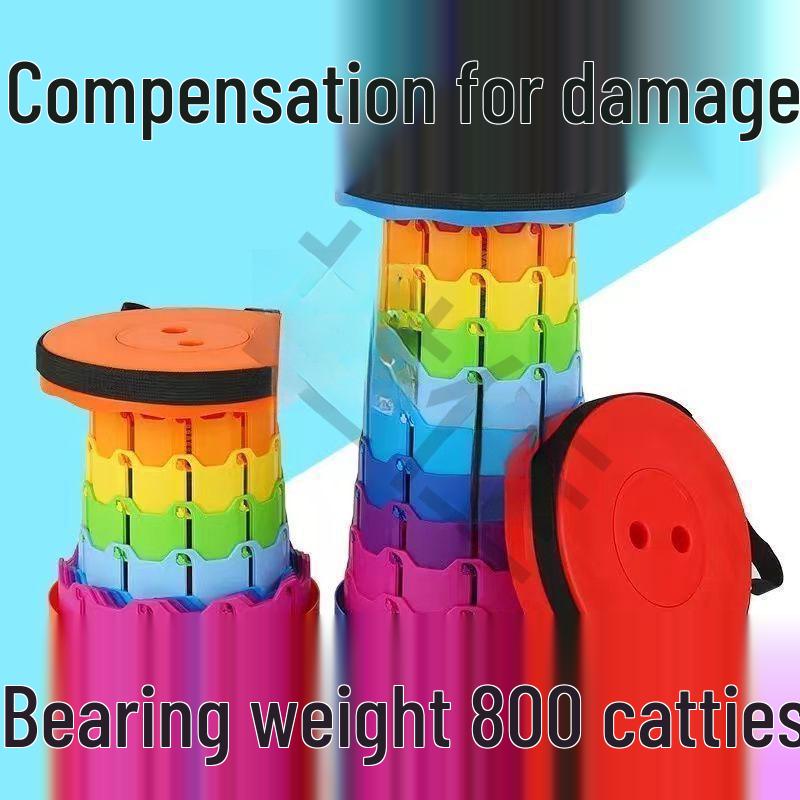 Compact Telescopic Folding Stool for Outdoor, Travel, and Fishing - Portable & Adjustable Plastic Chair for Balcony or Queues