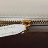 [Pre-Owned] Sylvie Gold Buckle Striped Web Satin Bow Wide Shoulder Strap Leather Handbag - Very Good #SLR7VW
