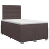 Box Spring Bed with Mattress Dark Brown 120 X 190 Cm Fabric