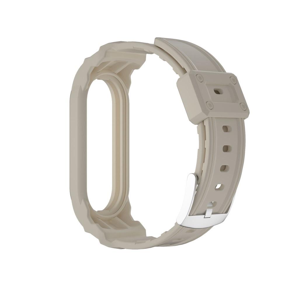 For Xiaomi Band 7 Rugged Armor Integrated Case+Strap for Mi Band 6/5 All-round Protection TPU Watch Strap Cover Replacement Bracelet
