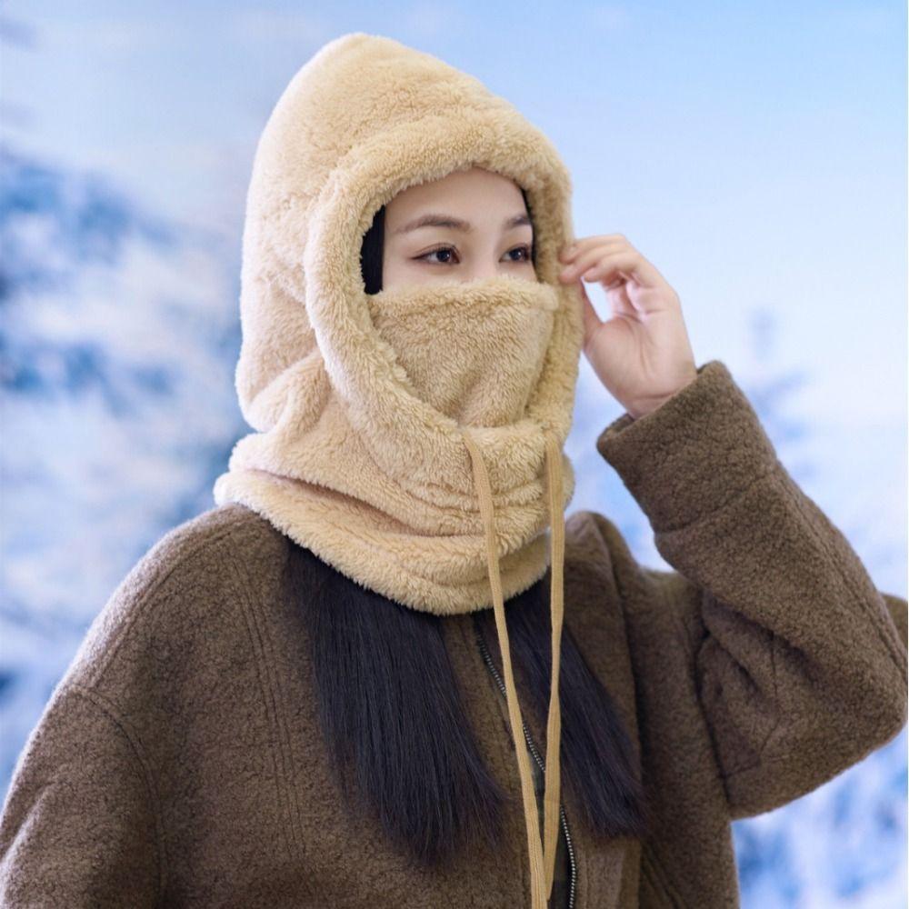 Fashion Winter Balaclava Windproof Solid Color Scarf Ski Mask Hat Thermal Winter Warm Pullover Cap