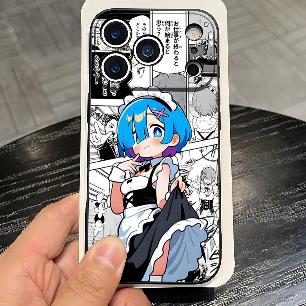 Anime Re Zero Rem Phone Case For IPhone 17 Pro Max 16 15 14 Pro Max 13 11 X Xs Xr 8 7Plus Silicone Cover