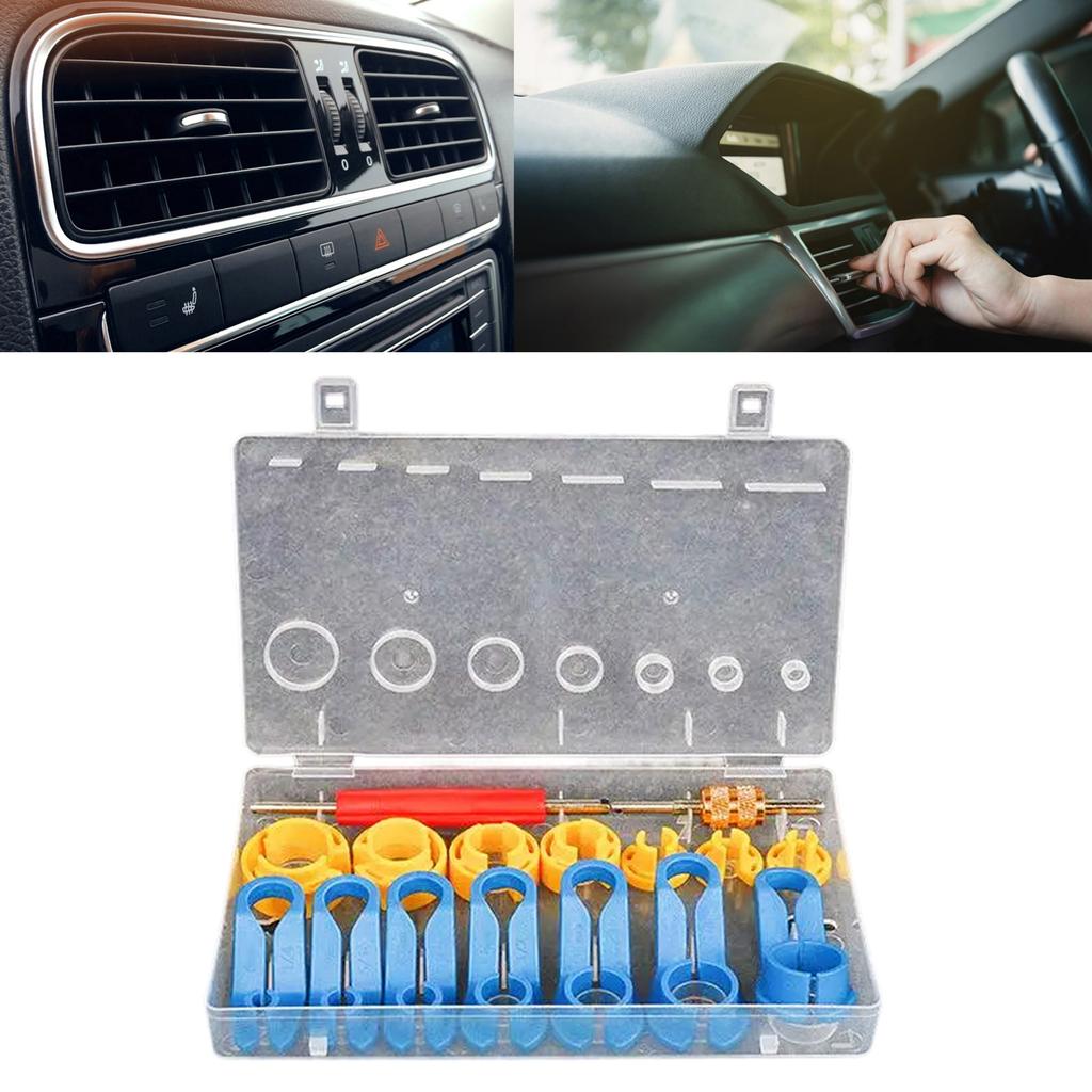 Kompleksowy zestaw narzędzi do odłączania przewodów czynnika chłodniczego klimatyzacji samochodowej Zawiera usuwaki rdzeni zaworów do konserwacji pojazdów