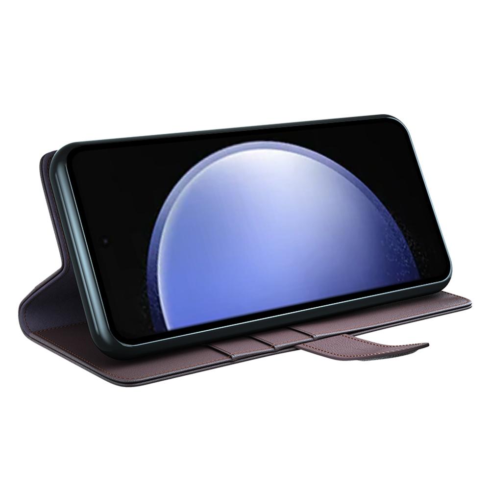 For Samsung Galaxy S23 FE Case Genuine Split Leather Phone Cover with Wallet Stand