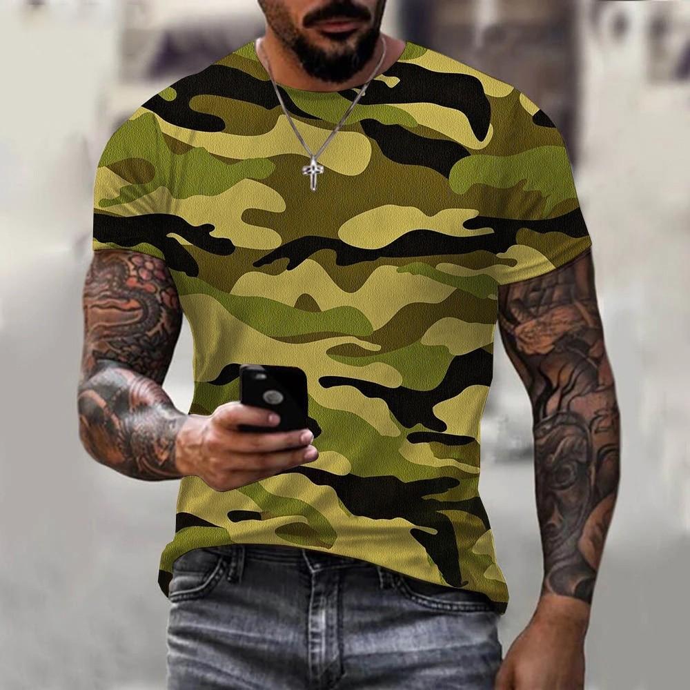 3D Camouflage T-shirt for Men and Women Outdoor Fashion Short Sleeve