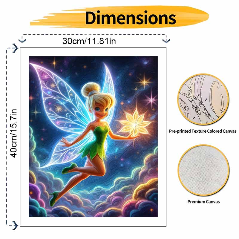 Disney Tinker Bell oil painting digital painting art kit handmade diy gifts home decorations