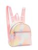 Rainbow Pu Crossbody Bag For Girls With Lightweight Design And Textured Fabric
