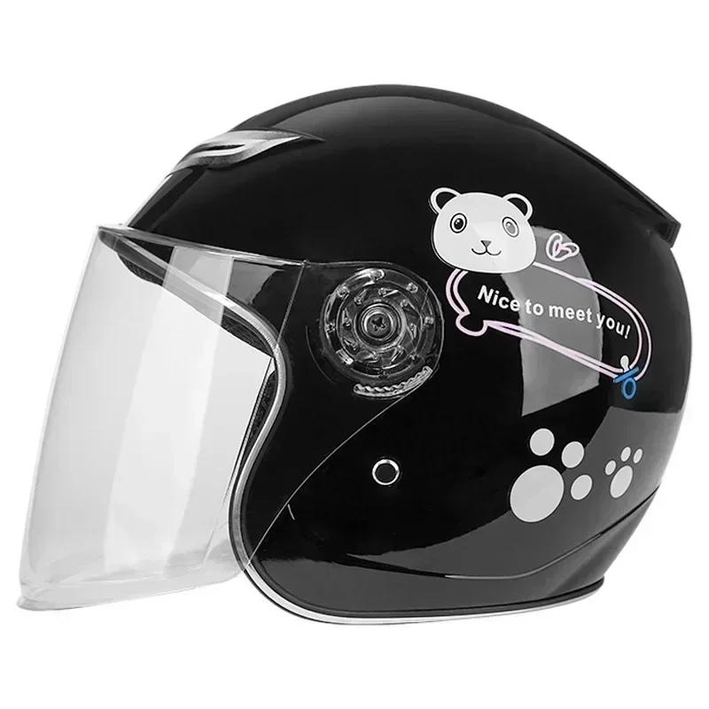 Cartoon Children Helmet With Pattern Four Seasons Safety Protection Child Outdoor Sports Motorcycle Open Face Cute