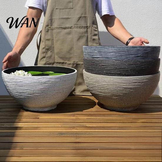 Thick Sturdy Flowerpot Plant Pot with Drainage, Resin Planter for Indoor Outdoor Winter Proof Plants, Medium Flower Pots Patio, Balcony Garden