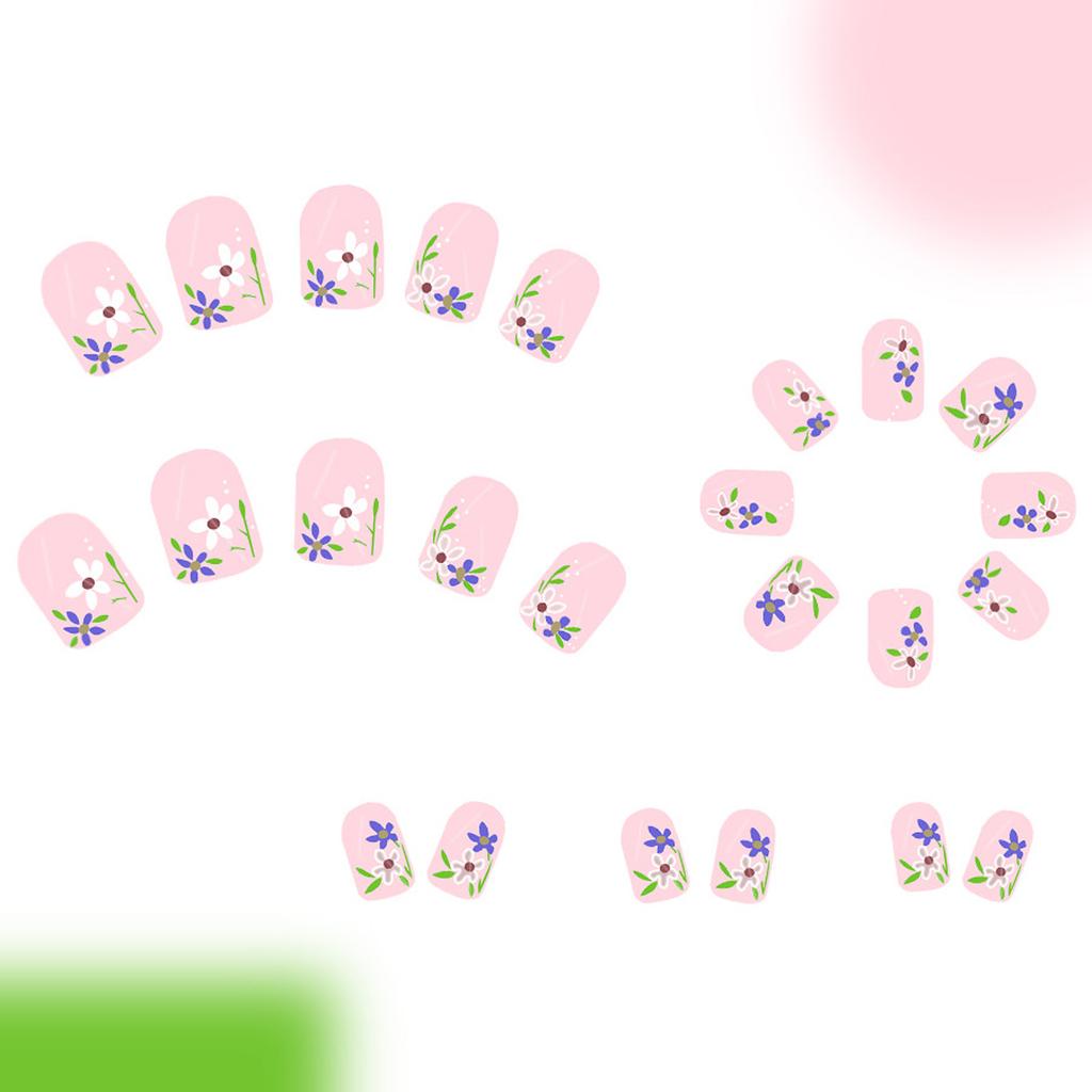 Aufdrücknägel French Tip Quadratische Nagelspitzen Falschnagel mit Designs Künstlicher Acrylnagel Vollabdeckung Acryl-Falschnagel