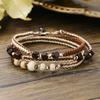 Bohemian Multilayer Woven Beaded Bracelet Handmade Wooden Jewelry For Travel Gift