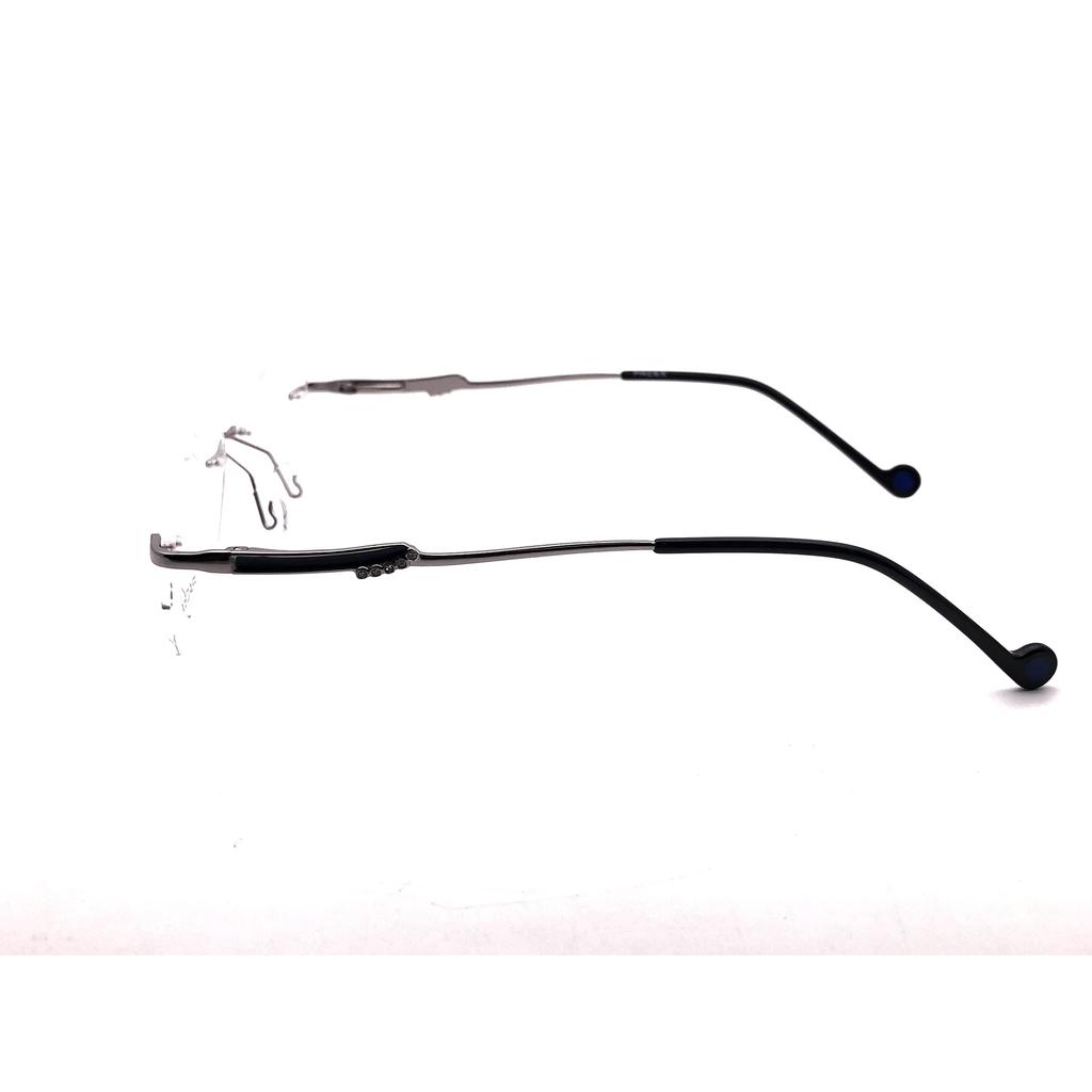 RSINC Randlose Fassung/Brille/Brille, Lederstich Optisch, Für Männer und Frauen, Silber-Blau PA1593(IB-03) M1 4M-212L-XVLP