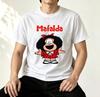 Mafalda Fan Geschenk T-Shirt Vintage Comic-Strip Hintergrund Grafik Unisex Weiche Baumwolle Rundhals Lässige Tägliche Oberteile