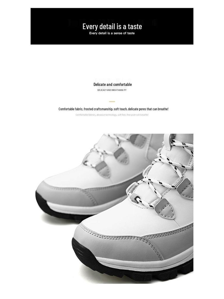 Women's Plus Size Mid-Calf Fleece-Lined Snow Boots