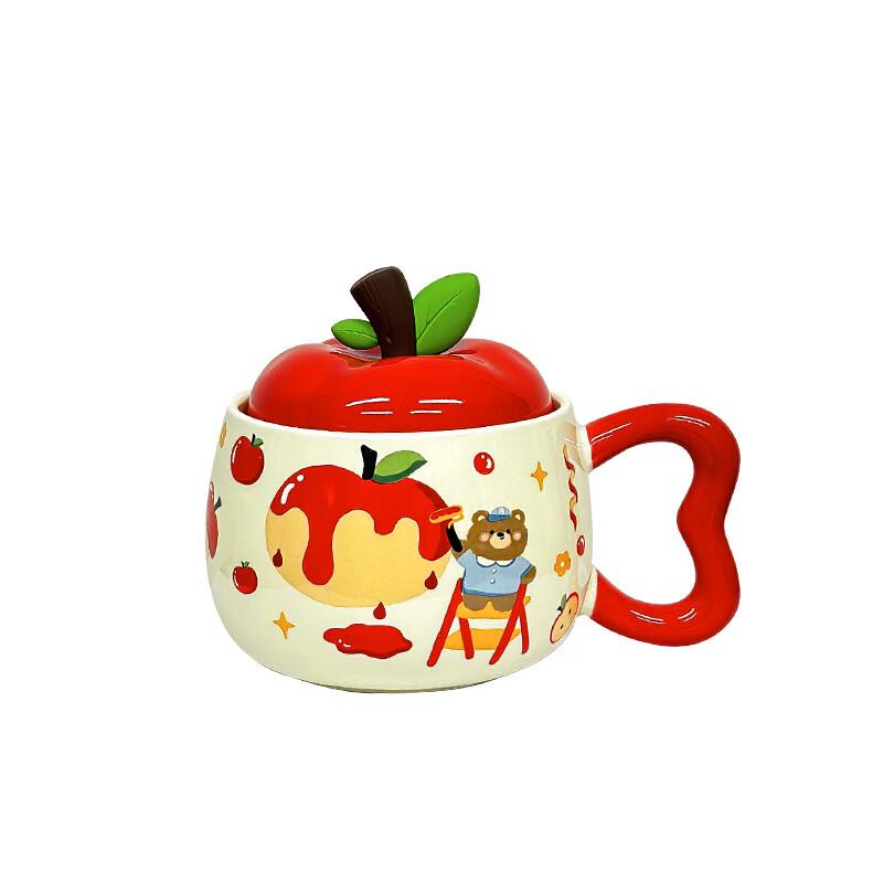 

Chang Baosen Apple Bear Ceramic Mug with Lid