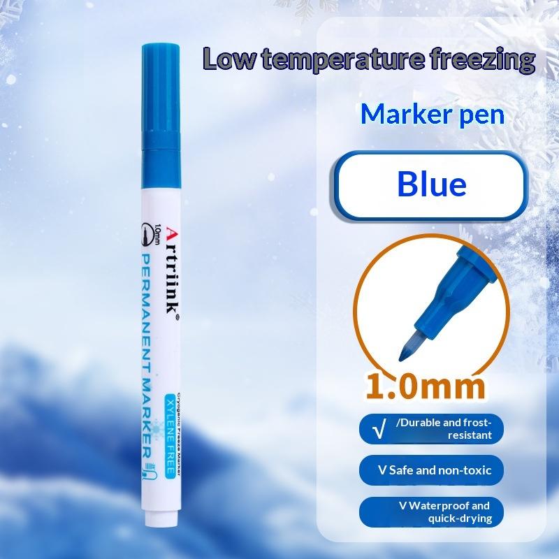 1 Stück Gefriergerät Marker Stift Wasserdicht Permanent Ölbasierter Marker Schnelltrocknend Niedrige Temperatur -25°C Lebensmittelaufbewahrung Etikettenstift Für Gefrierschrank