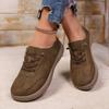 Modische Vintage Freizeitschuhe für draußen, Damen Ganzjahres Neue Vielseitige Dopamin Weichsohlen Flache Sneaker mit Dicker Plateau-Sohle und Colorblock-Design