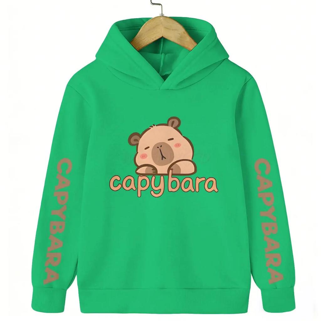 Children's autumn and winter fun capybara hoodie, Christmas for boys and girls, casual wear, girls' clothing, gift.