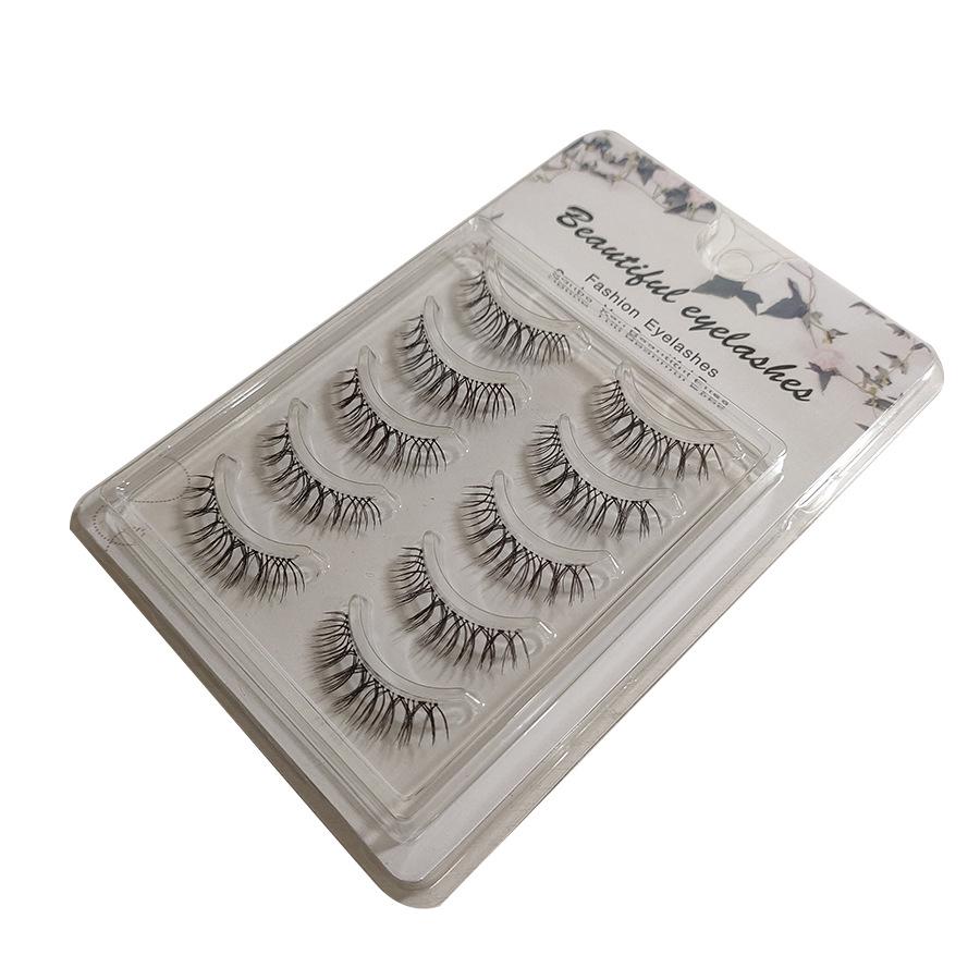 H4 Natural Hand-Tied False Eyelashes – Super Natural, Transparent Stem, Fine Stem W7.