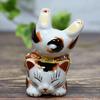 Kutani Ware Handstand Beckoning Cat, Calico, N-025F