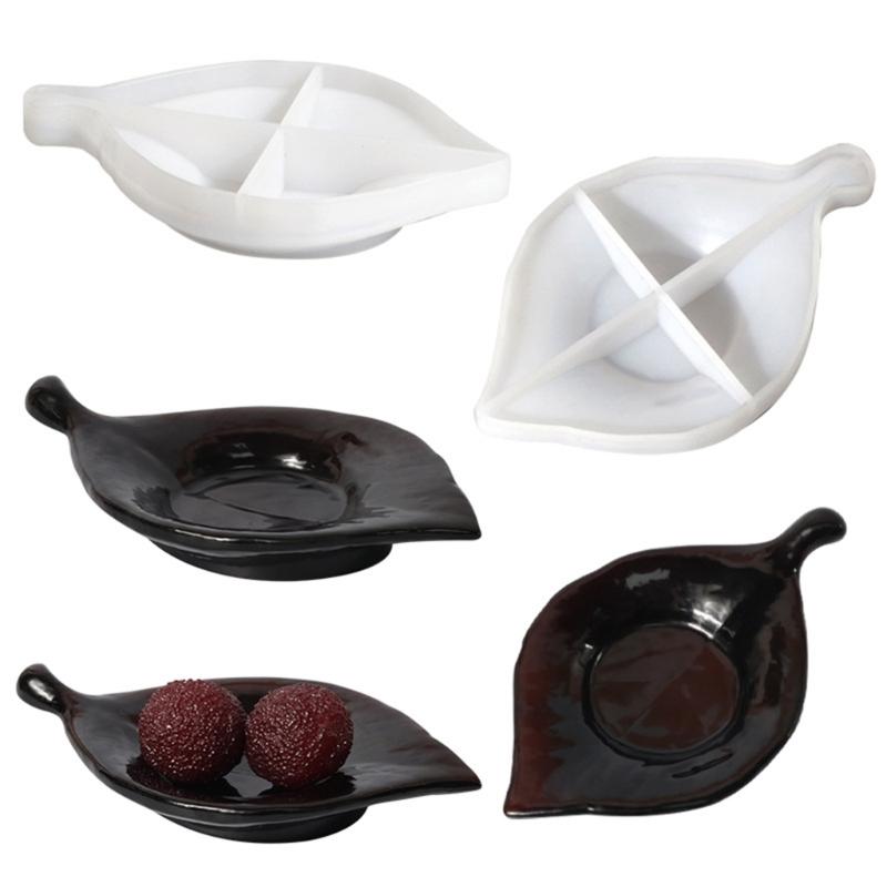 Leaf Resin Mould Ginkgo Jewelry Storage Box Silicone Mold Flower Pot Resin Mold for DIY Crafts Casting Home Decors