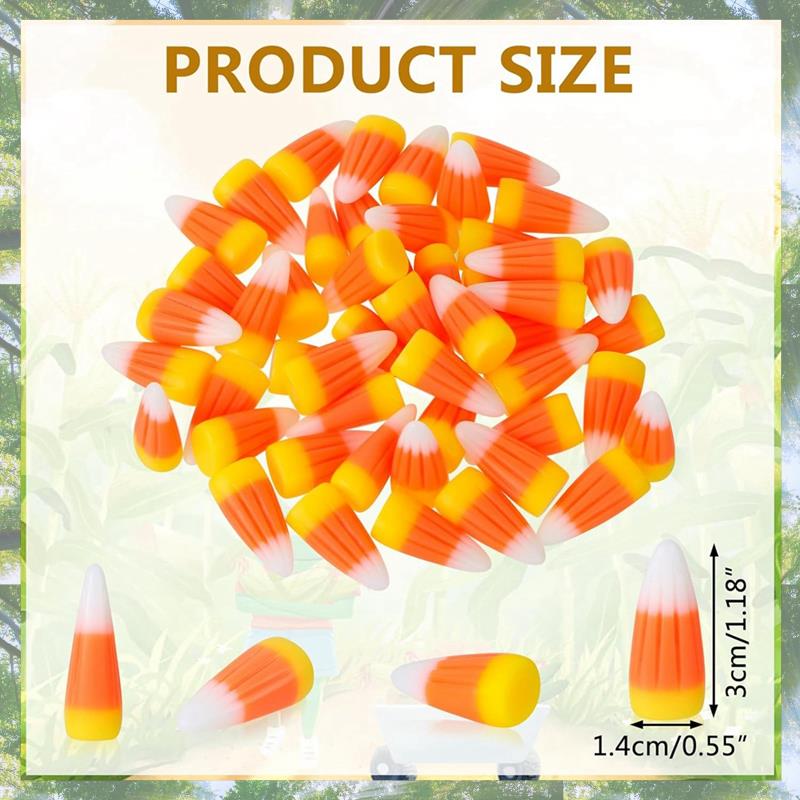 Premium-50 PCS Halloween Resin Candy Corn As Shown Resin Fall Faux Fake Corn Scrapbooking Embellishments