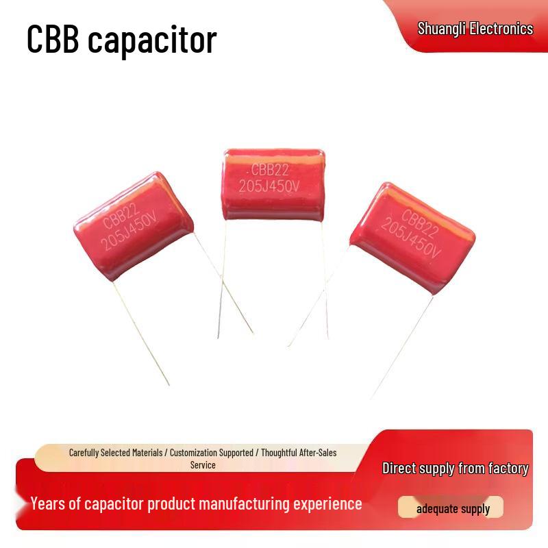 CBB Capacitor 205J 2.0UF 450V, 20mm Pin Spacing, Metallized Film.