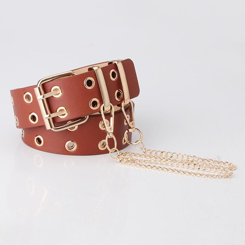 Punkinspired Pu Chain Waist Belt For Streetwear And Hiphop Style Women