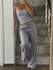 Summer Casual Vacation Camisole Sport Long Pants Set Women Summer Wear
