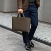 Thin Gusset Briefcase Genuine Leather A4 Business Bag Large Capacity Bag PC13 Inch SA122 TRION Black Made by Baseball Glove Manufacturer [Official