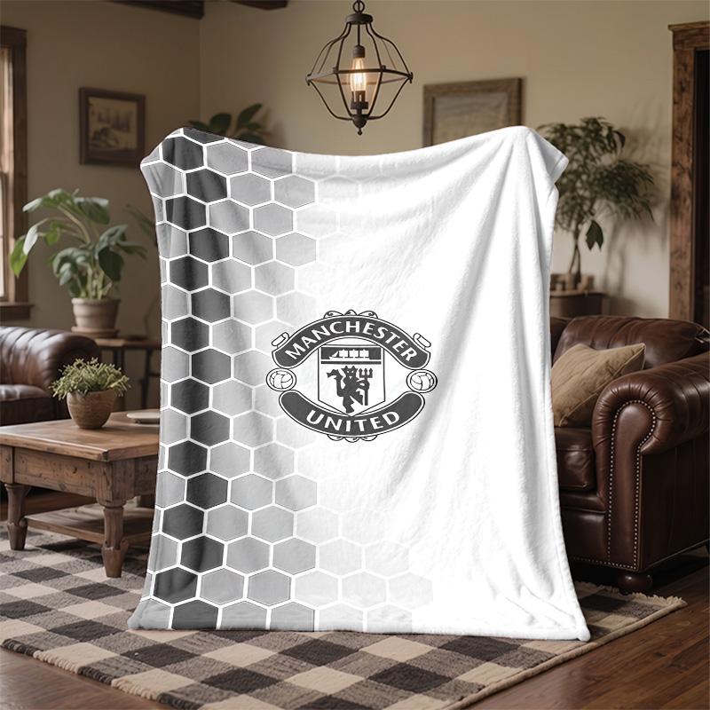 Coperta in Flanella con Stampa Manchester United Morbida Calda Coperta da Divano Letto per Casa Ufficio Camera da Letto