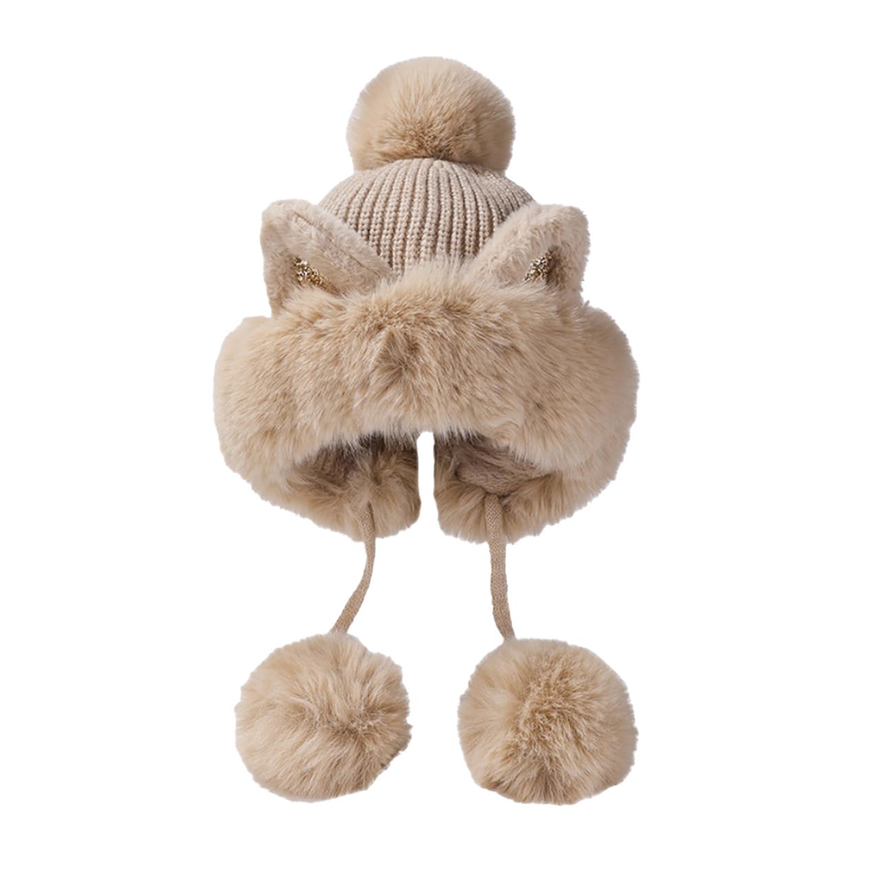 

Белый Клык Зимняя Шапка с Кошачьими Ушками Пушистая Милая Животная CZ381 Женские Ушки, Костюм, (бежевый) бежевый