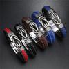 Single Braided Black Leather Bracelet For Men, Stainless Steel Magnetic Clasp, Unisex Charm, Party Jewelry Gift, High Quality