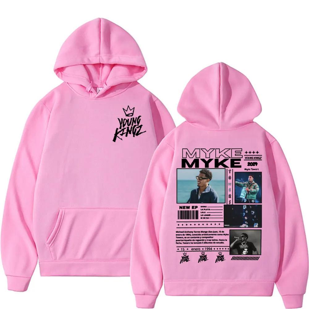 Rapper Myke Towers Men Plus Size Hoodie Hip Hop Rock Street Outdoor Casual Pop Long Sleeve Y2K Warm Fall Sweatshirt Clothing
