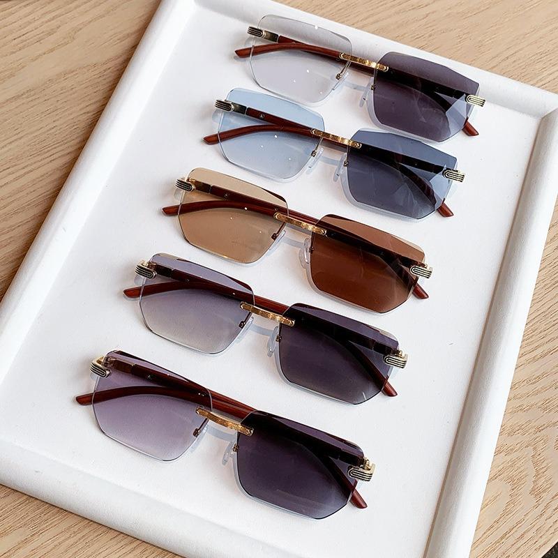 New color-changing sunglasses, frameless trimmed fashion sunglasses, high-intelligence versatile trendy sunscreen glasses