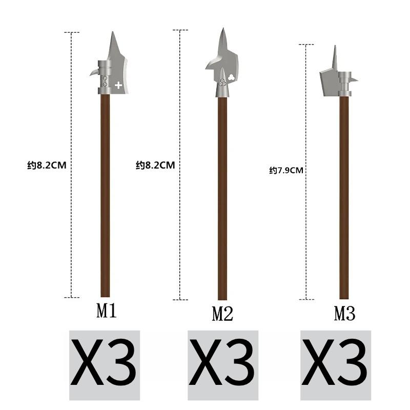 MOC Medieval Building Blocks Character Parts Model Toy Castle Knight Soldier Sword Bow Armor Shield Spear Piercing Parts Bricks