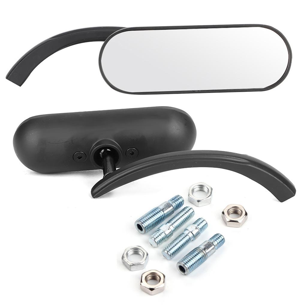 2Pcs Motorcycle Black Mini Oval Rear View Mirror for Honda Shadow 6007501100 ACE