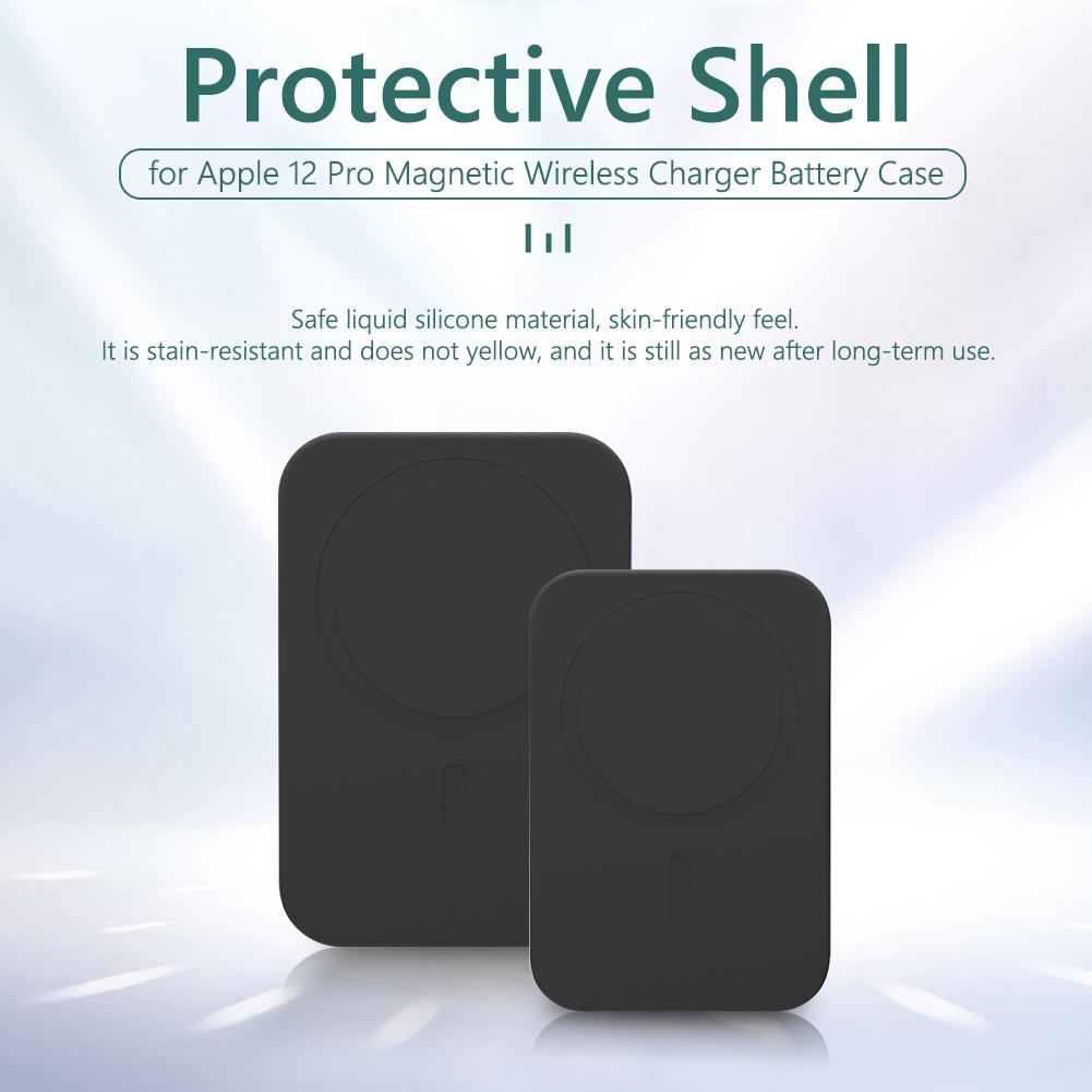 

Мягкий чехол для iPhone 12 Pro, магнитный чехол-аккумулятор для беспроводного зарядного устройства (черный)
