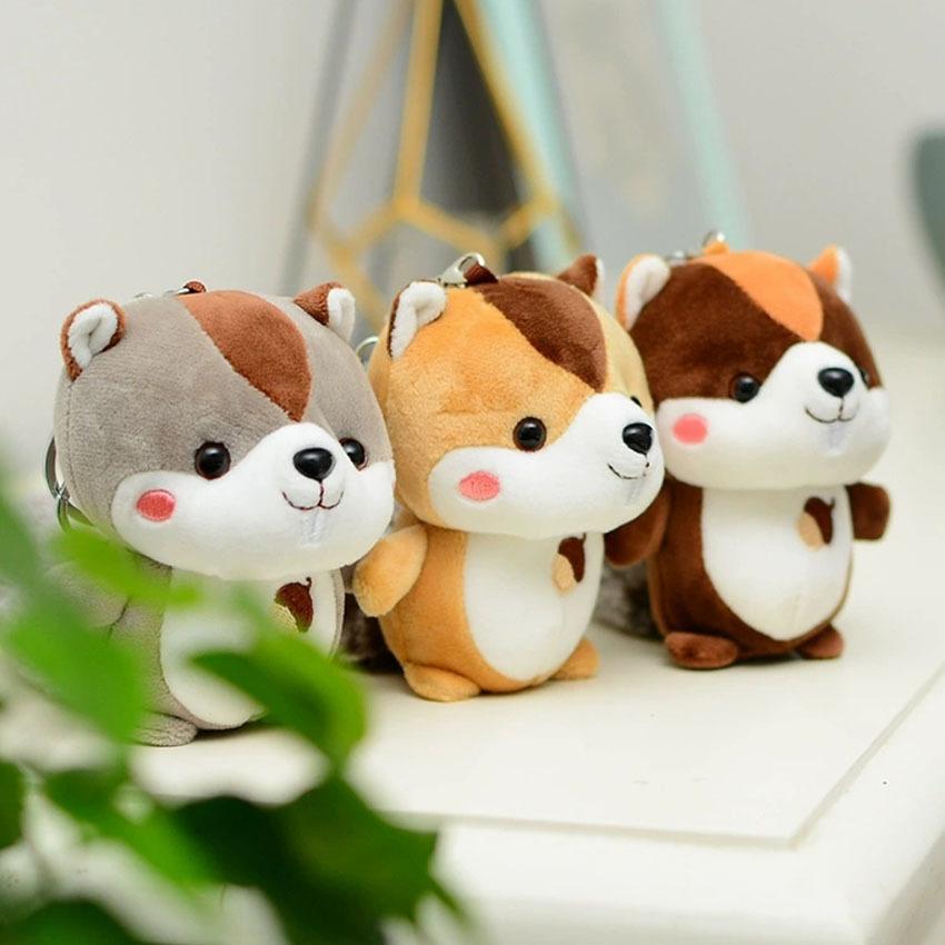 Big Tail Squirrel Plush Toy Pendant Small Doll School Bag Hanging Bag Keychain Mini Doll Machine Accessories