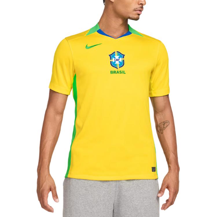 

Nike Logo Color Block V-Neck Short Sleeve T-Shirt Men Tops Yellow FZ9011-718 M